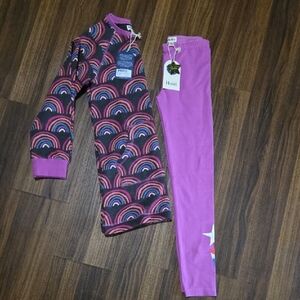 Hatley Rainbow Sweater Dress & Glow In The Dark Twinkle Star Leggings Size 10